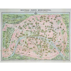 Piatnik (542848) - "Paris Map, 1910" - 1000 brikker puslespil