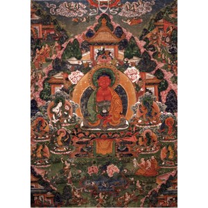 Grafika (T-00600) - "Buddha Amitabha in His Pure Land of Suvakti" - 2000 brikker puslespil