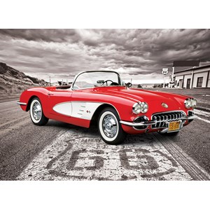 Eurographics (6000-0665) - "1959 Corvette - Driving Down Route 66" - 1000 brikker puslespil