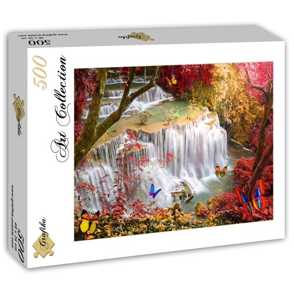 Grafika (T-00680) - "Deep Forest Waterfall" - 500 brikker puslespil