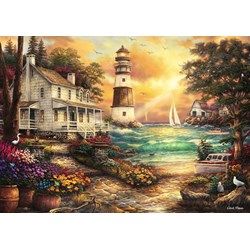 Grafika (T-00708) - Chuck Pinson: "Cottage by the Sea" - 1000 brikker puslespil