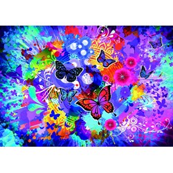 Grafika (02719) - "Colorful Flowers and Butterflies" - 1000 brikker puslespil