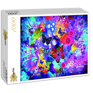 Grafika (02719) - "Colorful Flowers and Butterflies" - 1000 brikker puslespil