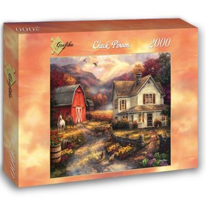 Grafika (02740) - Chuck Pinson: "Relaxing on the Farm" - 2000 brikker puslespil