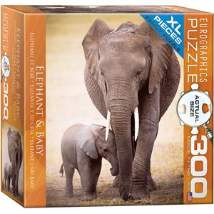 Eurographics (8300-0270) - "Elephant & Baby" - 300 brikker puslespil