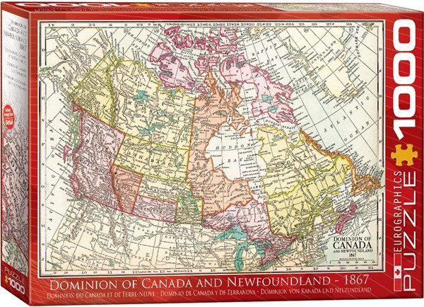 Eurographics (6000-5304) - "Antique Map - Dominion of Canada & Newfoundland" - 1000 brikker puslespil