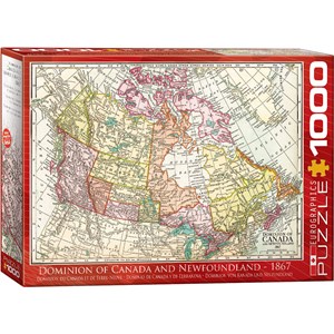Eurographics (6000-5304) - "Antique Map - Dominion of Canada & Newfoundland" - 1000 brikker puslespil