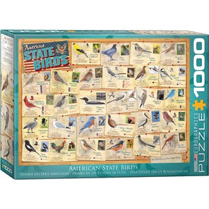 Eurographics (6000-5327) - "American State Birds" - 1000 brikker puslespil