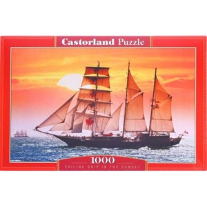 Castorland (C-100392) - "Sailing ship in the sunset" - 1000 brikker puslespil