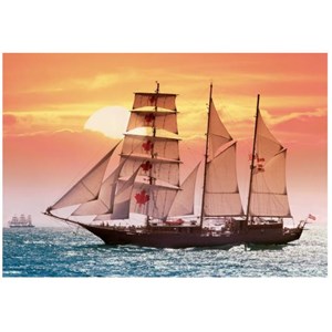 Castorland (C-100392) - "Sailing ship in the sunset" - 1000 brikker puslespil