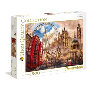 Clementoni (31807) - "Vintage London" - 1500 brikker puslespil