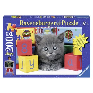 Ravensburger (13908) - "Grey Kitten" - 200 brikker puslespil