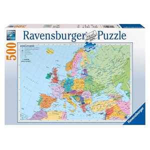 Ravensburger (14130) - "Political Map of Europe" - 500 brikker puslespil
