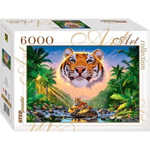 Step Puzzle (85501) - "The Magestic Tiger" - 6000 brikker puslespil