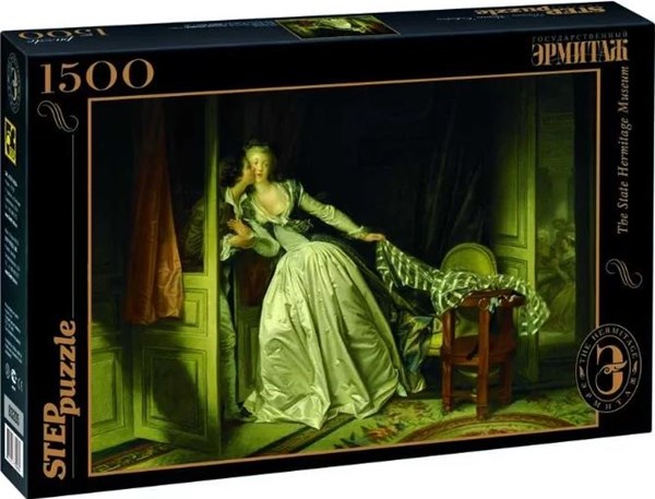 Step Puzzle (83205) - Jean-Honoré Fragonard: "The Stolen Kiss" - 1500 brikker puslespil