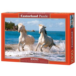 Castorland (C-102433) - "White Camargue Horses" - 1000 brikker puslespil