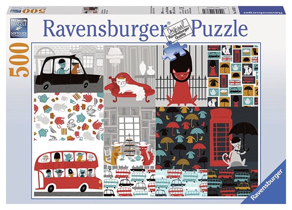 Ravensburger (14387) - "Cultured Cats" - 500 brikker puslespil