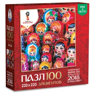Origami (03803) - "Colorful Matryoshka Dolls" - 100 brikker puslespil