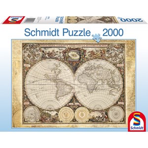 Schmidt Spiele (58178) - "Historisk kort" - 2000 brikker puslespil