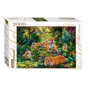 Step Puzzle (84020) - "Tigers in the jungle" - 2000 brikker puslespil