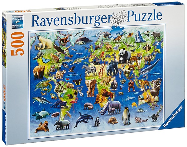 Ravensburger (14264) - "Endangered Animals" - 500 brikker puslespil