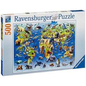 Ravensburger (14264) - "Endangered Animals" - 500 brikker puslespil