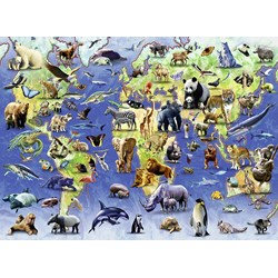 Ravensburger (14264) - "Endangered Animals" - 500 brikker puslespil