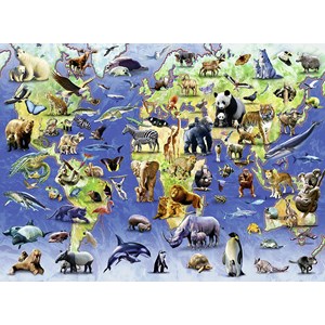 Ravensburger (14264) - "Endangered Animals" - 500 brikker puslespil