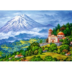 Trefl (10431) - "Landscape with The Volcano" - 1000 brikker puslespil