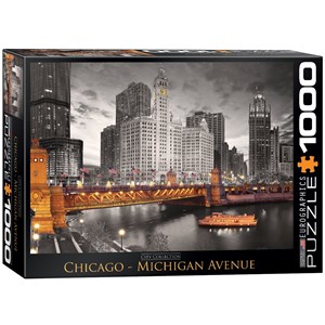 Eurographics (6000-0658) - "Chicago, Michigan Avenue" - 1000 brikker puslespil