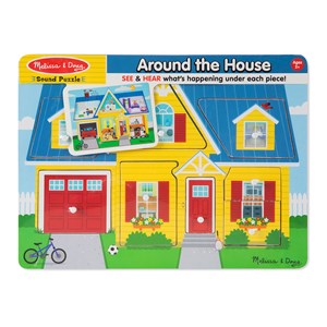 Melissa and Doug (734) - "Around the House, Sound Puzzle" - 8 brikker puslespil