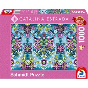 Schmidt Spiele (59587) - Catalina Estrada: "Blue Sparrow" - 1000 brikker puslespil