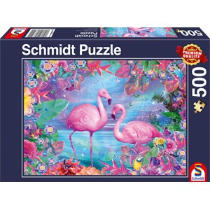 Schmidt Spiele (58342) - "Flamingos" - 500 brikker puslespil