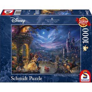 Schmidt Spiele (59484) - Thomas Kinkade: "Beauty and the Beast" - 1000 brikker puslespil