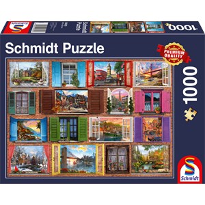 Schmidt Spiele (58325) - "Open Windows" - 1000 brikker puslespil