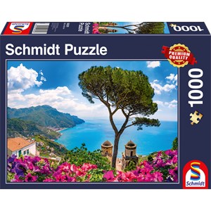 Schmidt Spiele (58329) - "View over the Amalfi Coast" - 1000 brikker puslespil