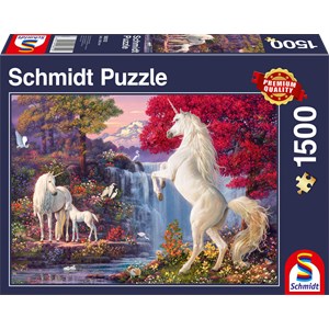 Schmidt Spiele (58312) - "Triumph of The Unicorns" - 1500 brikker puslespil