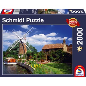 Schmidt Spiele (58331) - "On the Way with the Houseboat" - 2000 brikker puslespil