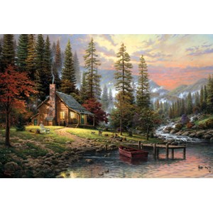 Schmidt Spiele (58455) - Thomas Kinkade: "A Peaceful Retreat" - 500 brikker puslespil