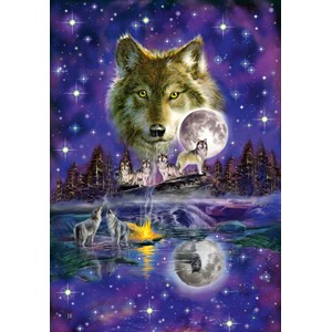 Schmidt Spiele (58233) - "Wolf in The Moonlight" - 1000 brikker puslespil