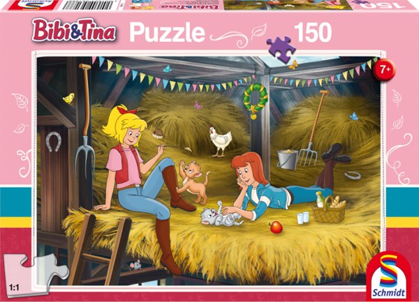 Schmidt Spiele (56188) - "Bibi and Tina, On Hay Floor" - 150 brikker puslespil