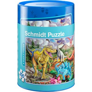 Schmidt Spiele (56916) - "Dinosaurs" - 100 brikker puslespil