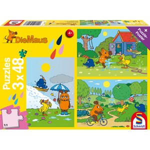 Schmidt Spiele (56213) - "The Mouse, Fun with the mouse" - 48 brikker puslespil