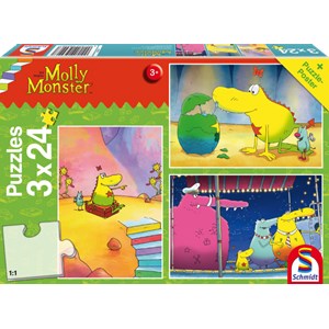 Schmidt Spiele (56226) - "On the road with Molly Monster" - 24 brikker puslespil