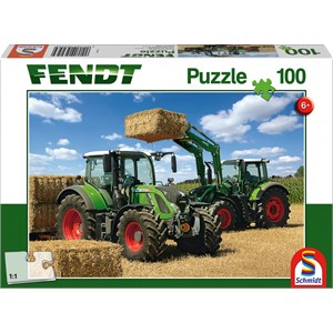 Schmidt Spiele (56256) - "2 Fendt Vario traktor" - 100 brikker puslespil