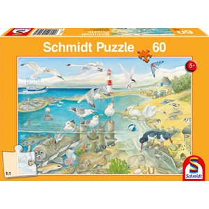Schmidt Spiele (56248) - "Animals by the Sea" - 60 brikker puslespil