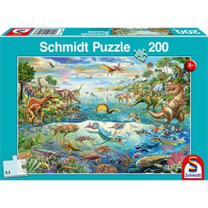 Schmidt Spiele (56253) - "Discover the Dinosaurs" - 200 brikker puslespil