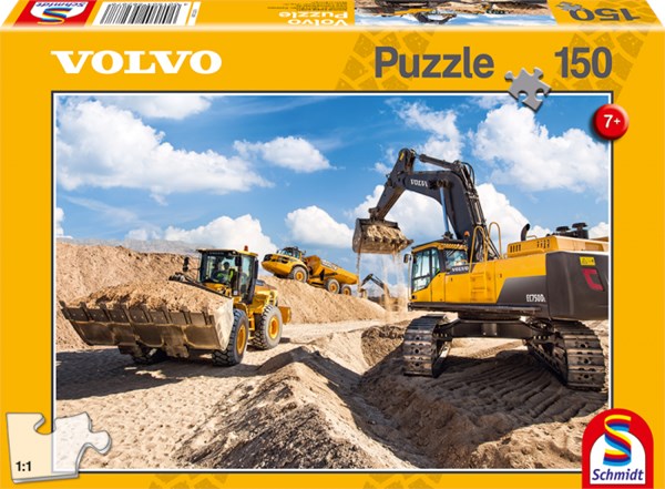 Schmidt Spiele (56287) - "Volvo L120GZ, A40F, EC750D" - 150 brikker puslespil