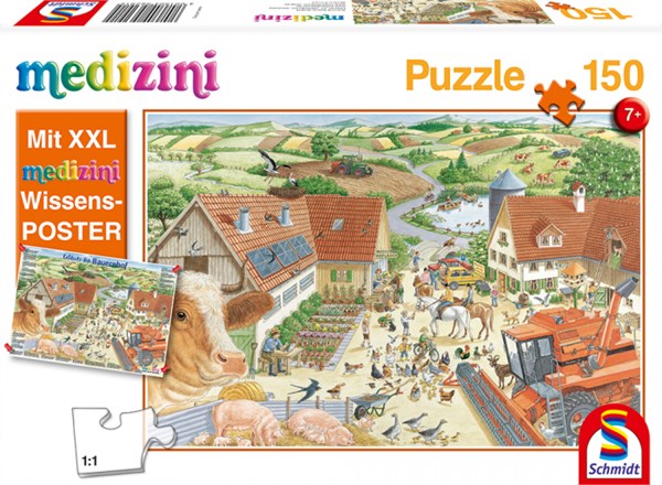 Schmidt Spiele (56291) - "Discover the Farm" - 150 brikker puslespil