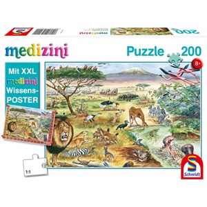 Schmidt Spiele (56292) - "Animals in East Africa" - 200 brikker puslespil